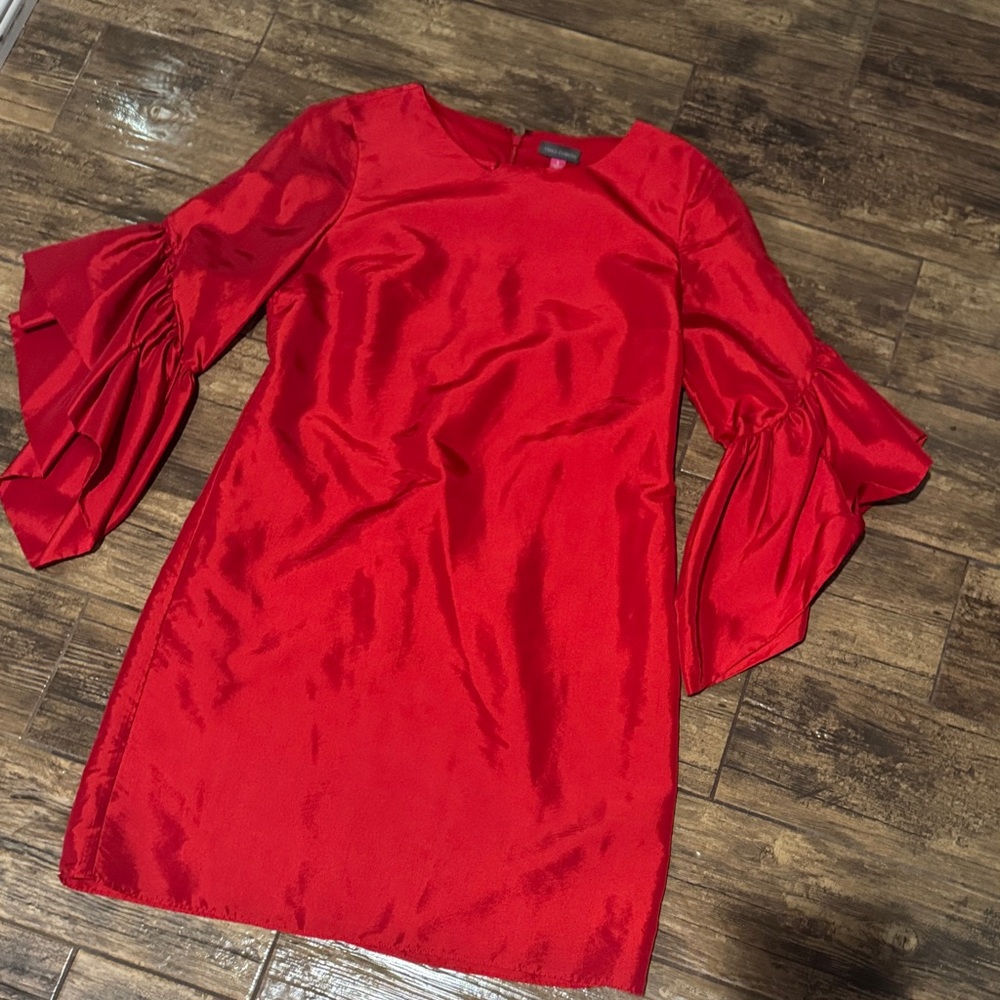 Vince Camuto Vibrant Red Long Sleeve Dress